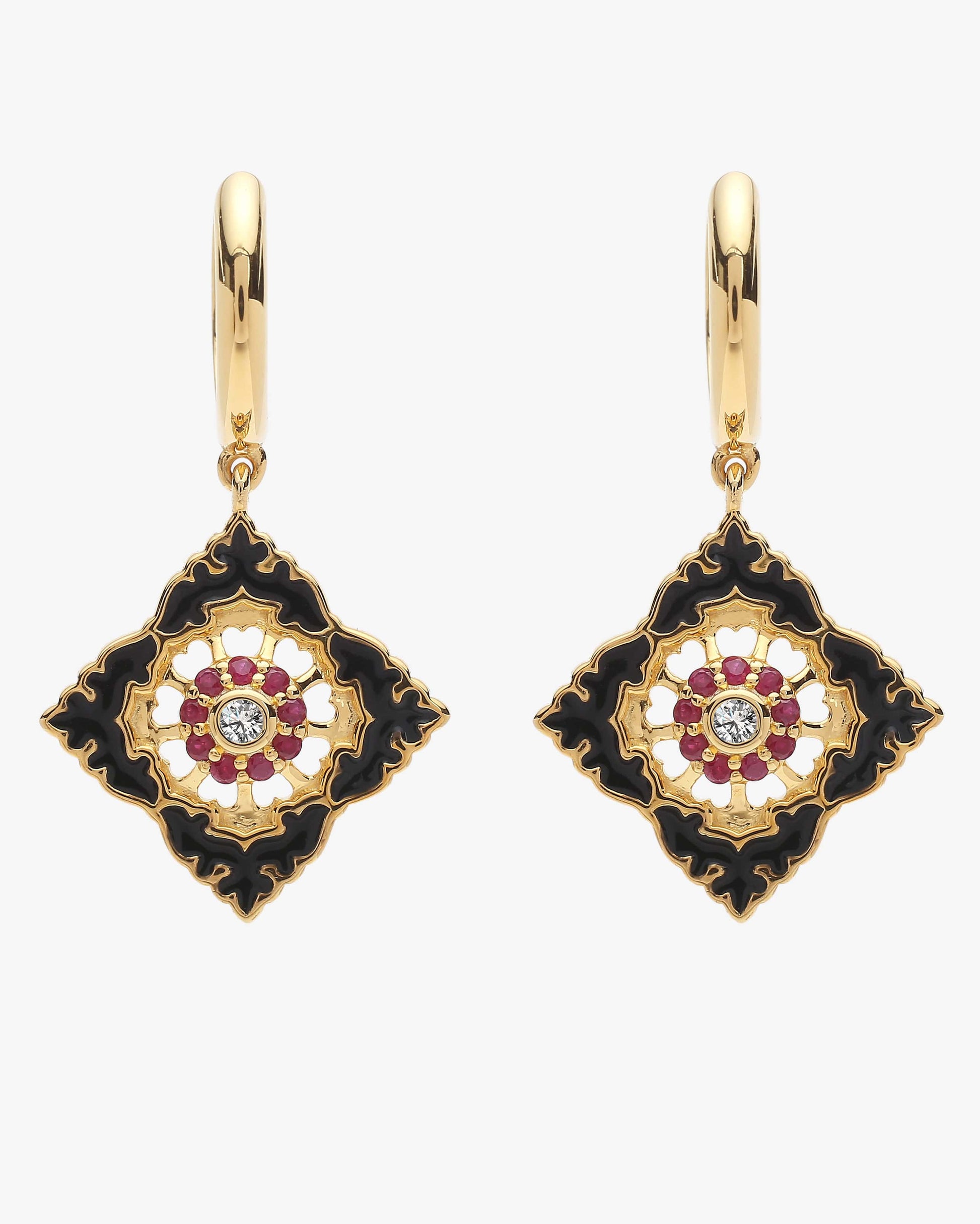 Ajrakh Noir Earrings