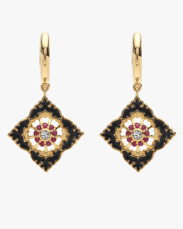 Ajrakh Noir Earrings
