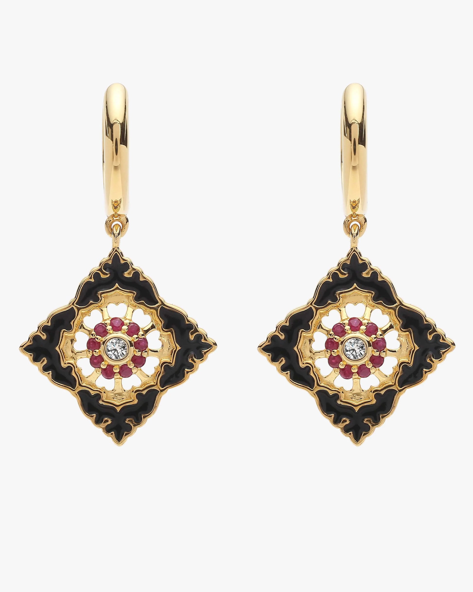 Ajrakh Noir Earrings
