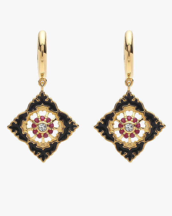 Ajrakh Noir Earrings