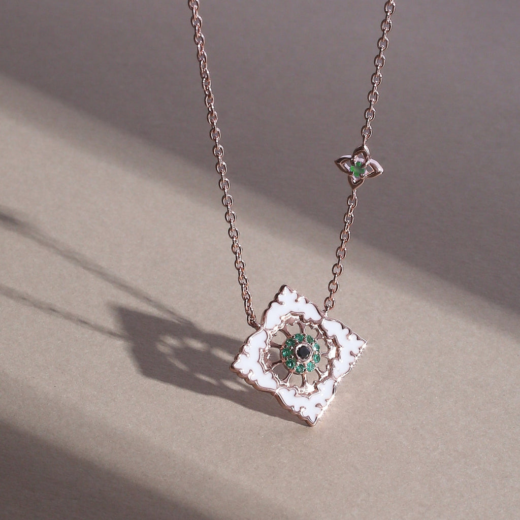 Ajrakh Rosé Pendant