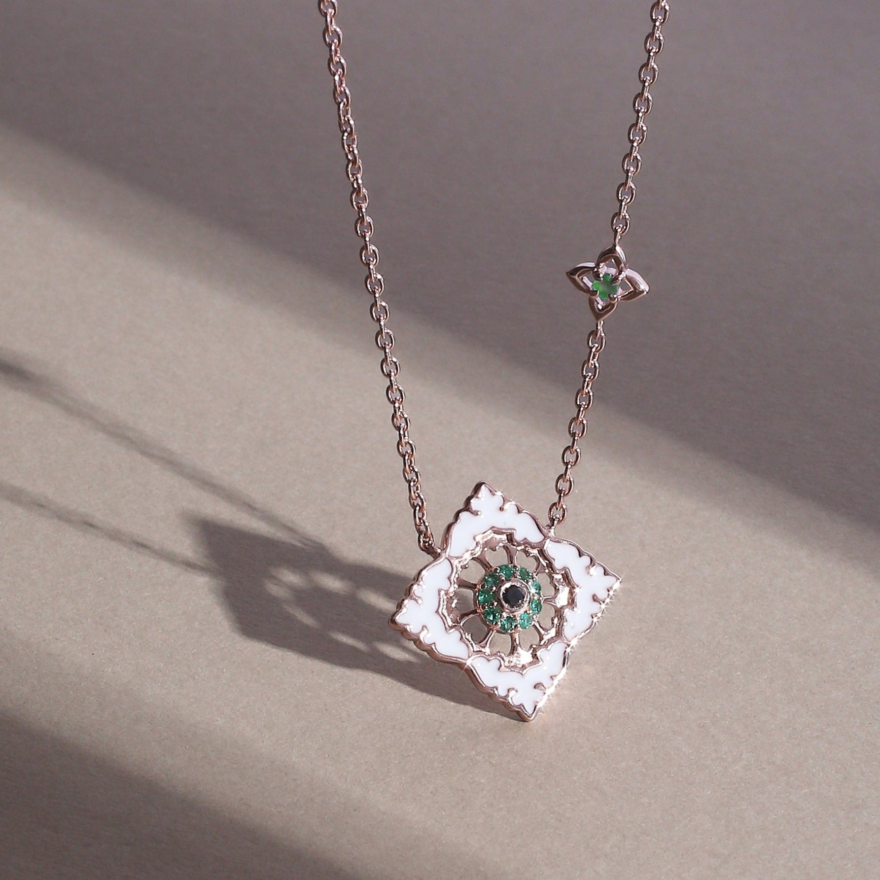 Ajrakh Rosé Pendant