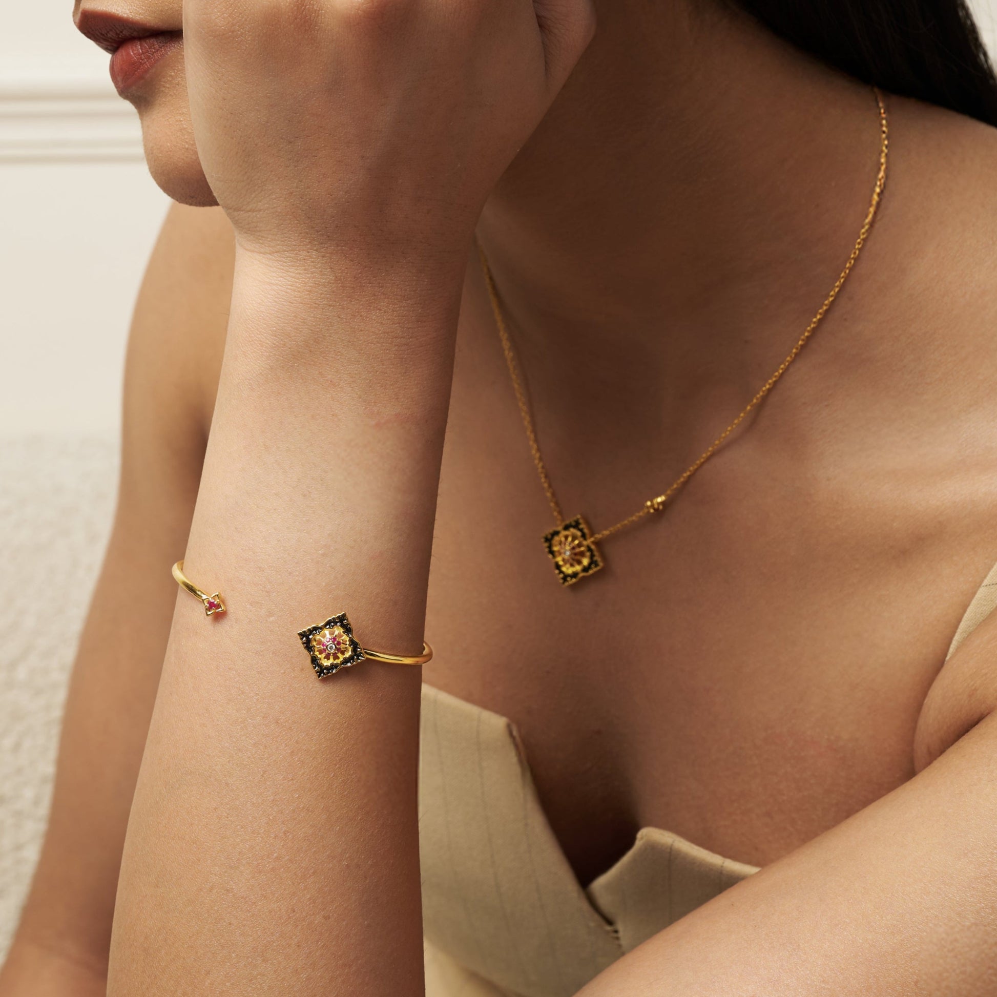 Ajrakh Noir Bangle