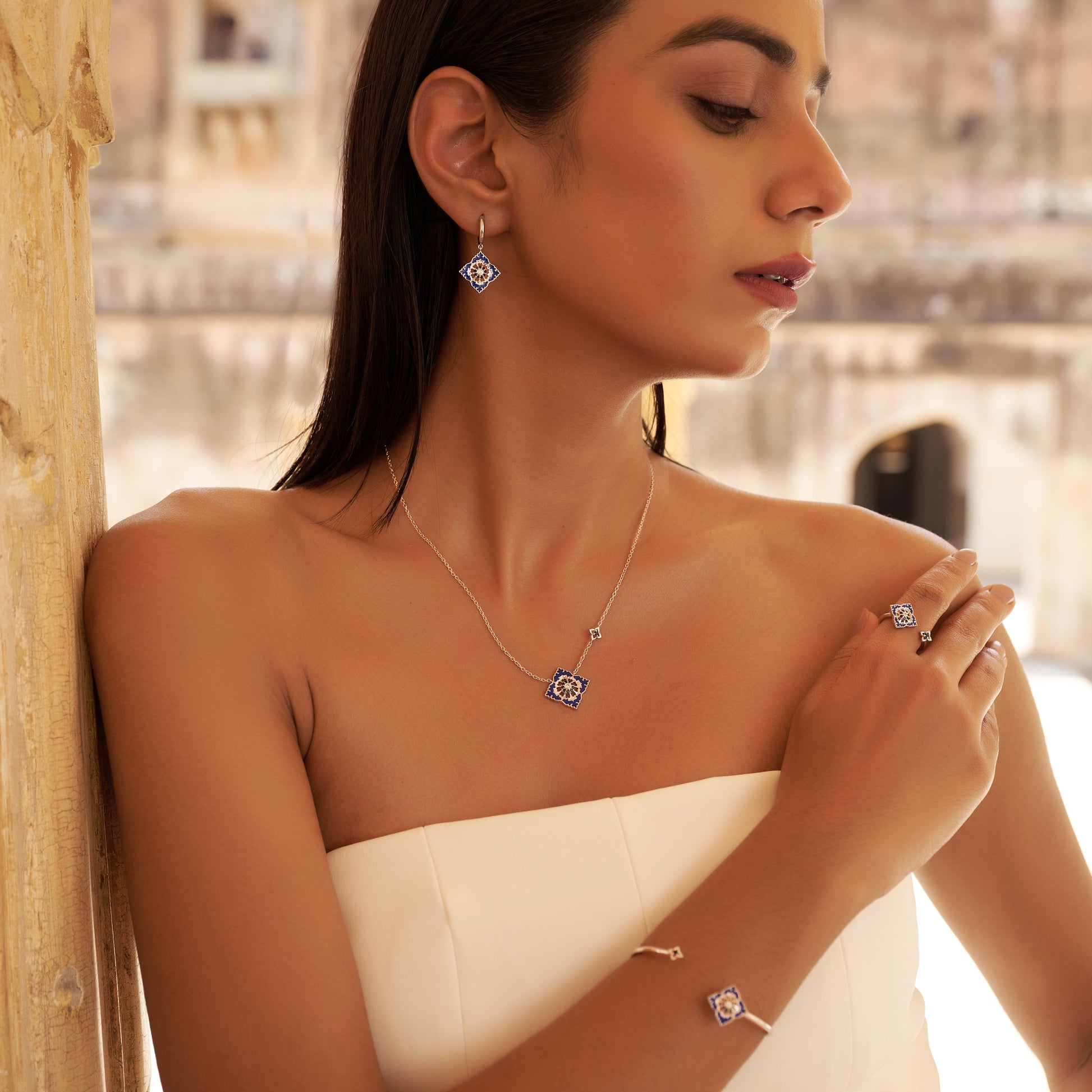 Ajrakh Bleu Pendant