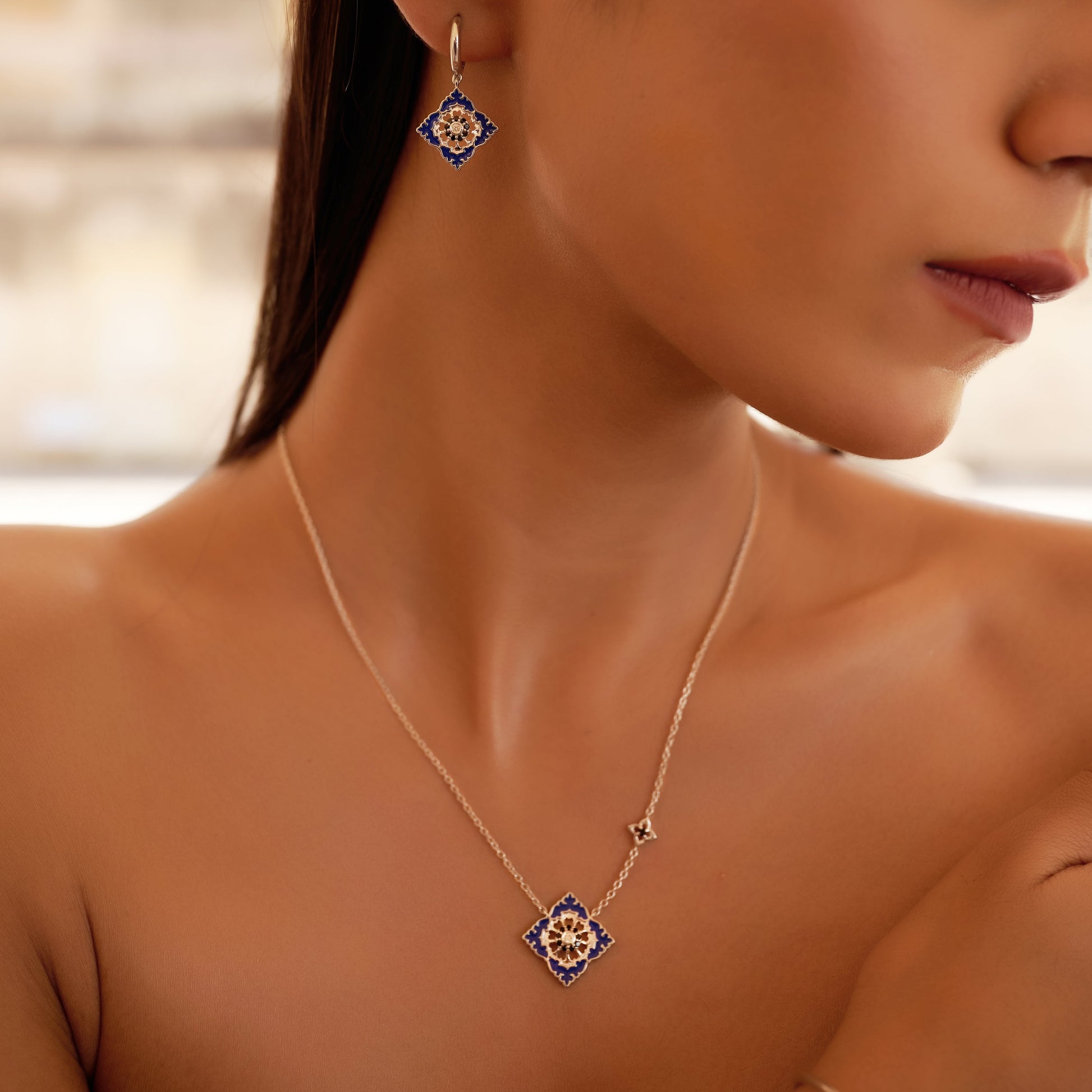 Ajrakh Bleu Pendant