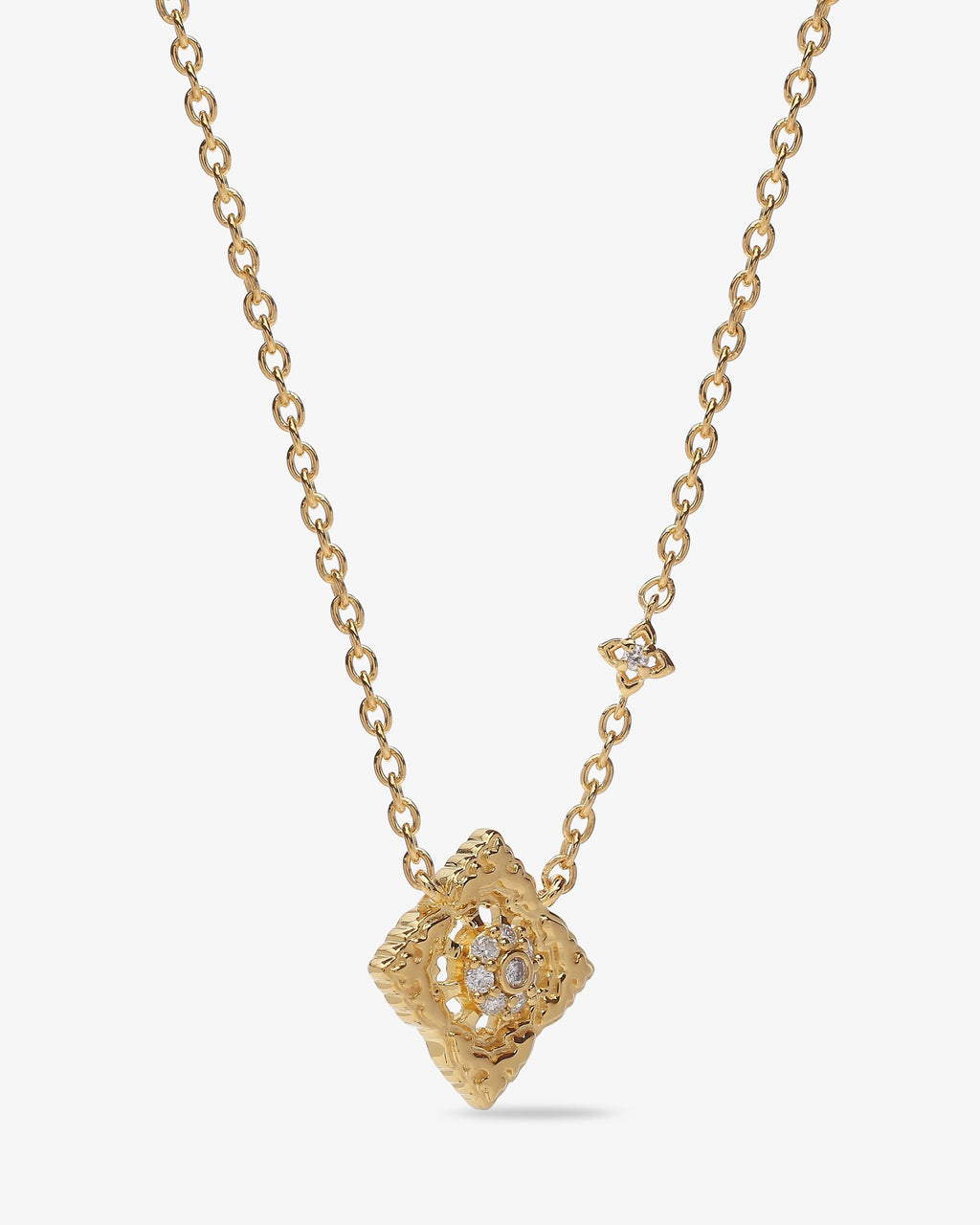 Pendentif Ajrakh Soleil en or jaune 14K massif, diamant naturel – Kaari Paris